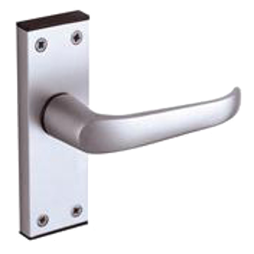 UNION 366 Ambassador Plate Mounted Lever Furniture Formerly Wellington - Anodised Silver Short Lever Latch