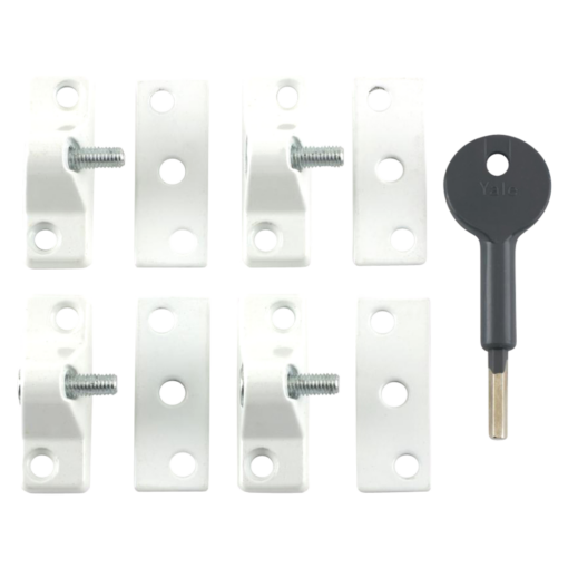 YALE 8K118 Casement Window Lock - 4 Pack - WH 4 Locks + 1 Key Visi