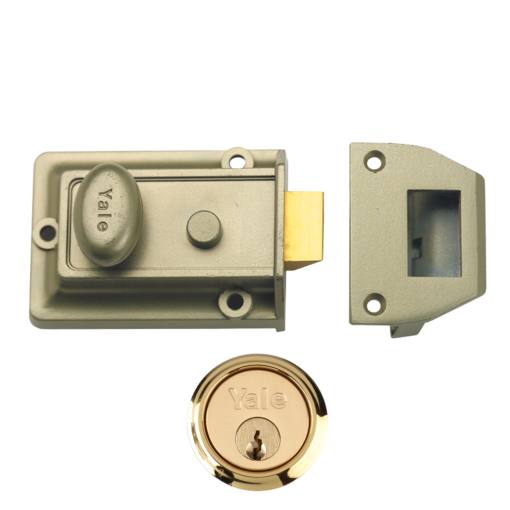 YALE 77 & 706 Non-Deadlocking Traditional Nightlatch - 60mm ENB with PB Cylinder Visi