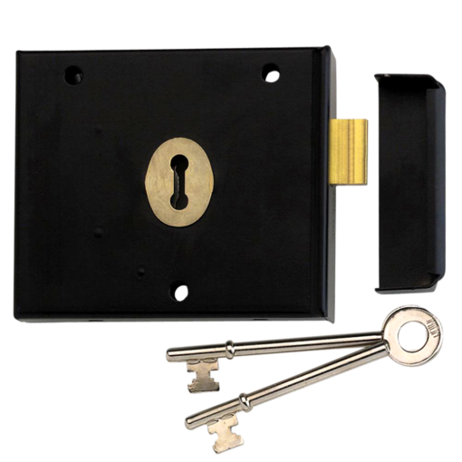 UNION 1116 1 Lever Rim Deadlock - 108mm BLK Boxed KD