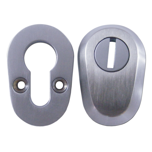 ASEC High Security Bolt Through Euro Escutcheon Set - Satin Chrome