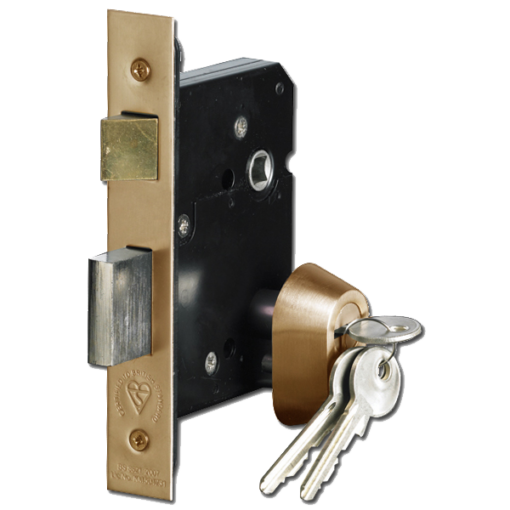 ASEC BS3621 Double Euro Mortice Sashlock - 76mm PB KD Boxed