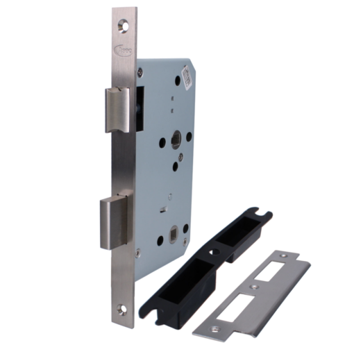 ASEC DIN Mortice Bathroom Lock - 60mm SS Square Boxed