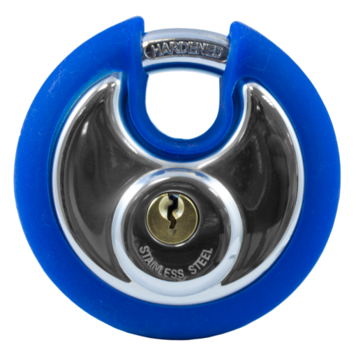 Asec Coloured Discus Padlock - Blue Bumper