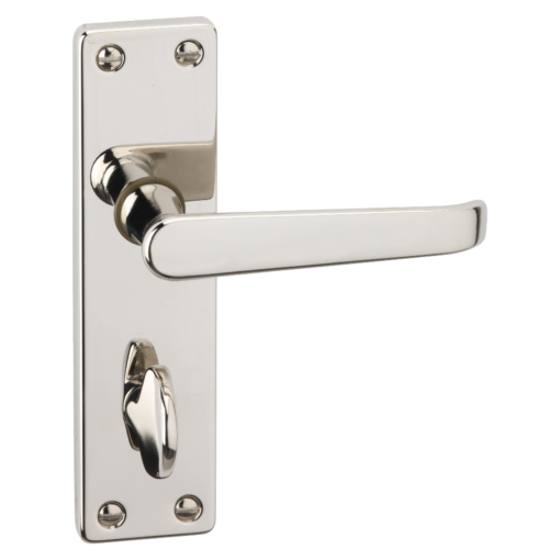 ASEC URBAN Classic Victorian Bathroom Lever on Plate Door Furniture - Polished Nickel (Visi)