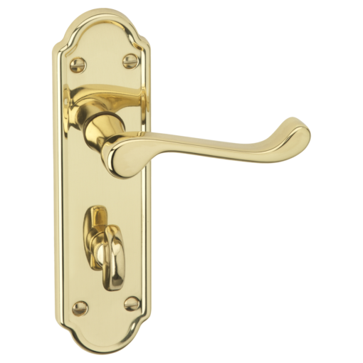 ASEC URBAN San Francisco Bathroom Lever on Plate  Door Furniture - Polished Brass (Visi)