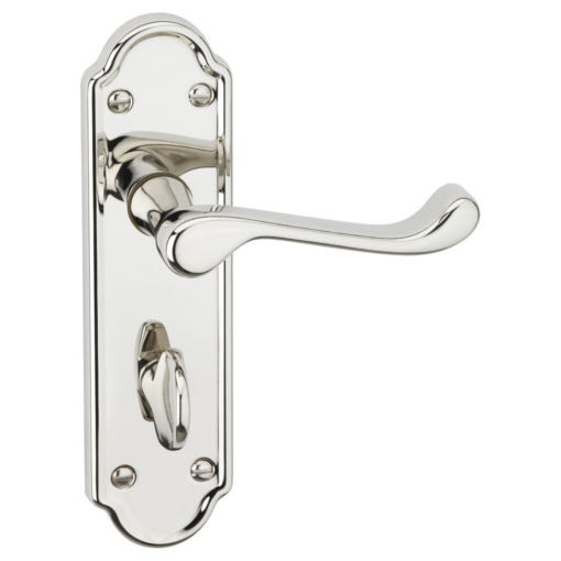 ASEC URBAN San Francisco Bathroom Lever on Plate  Door Furniture - Polished Nickel (Visi)