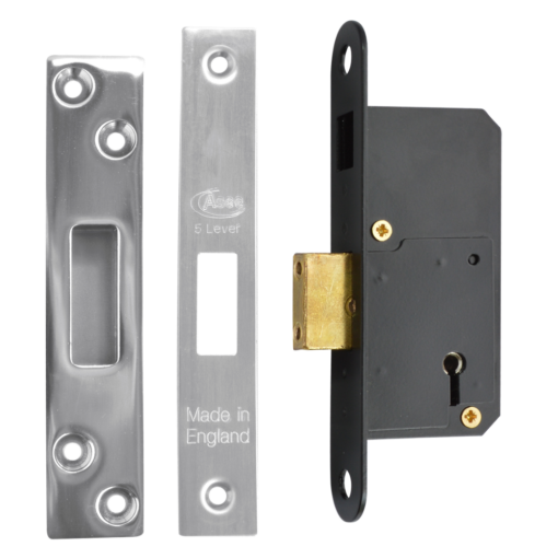 ASEC 50mm 5 Lever Deadlock - 50mm SS KD Boxed