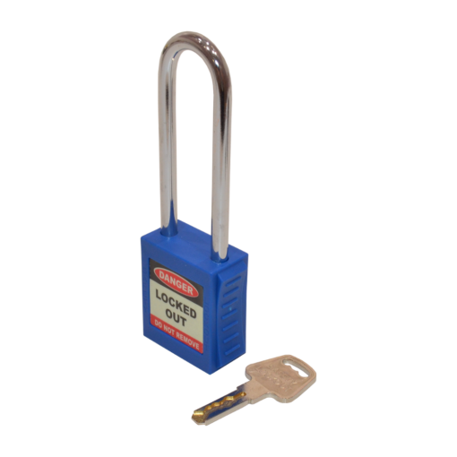 ASEC Safety Lockout Tagout Padlock Long Shackle - Blue