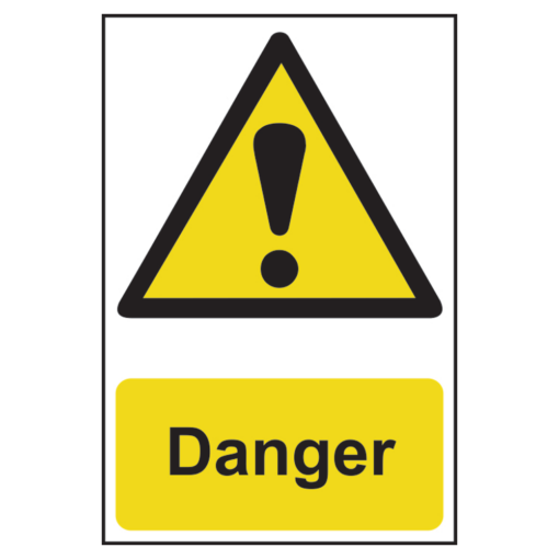 ASEC Danger Warning Sign PVC 200mm x 300mm - 200mm x 300mm