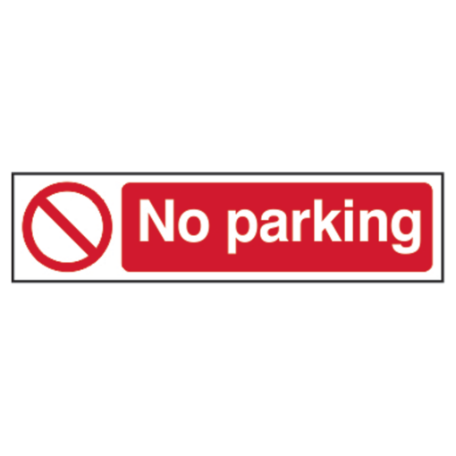 ASEC `No Parking` Sign 200mm x 50mm - 200mm x 50mm