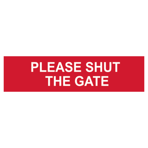 ASEC `Please Shut The Gate` Sign 200mm x 50mm - 200mm x 50mm