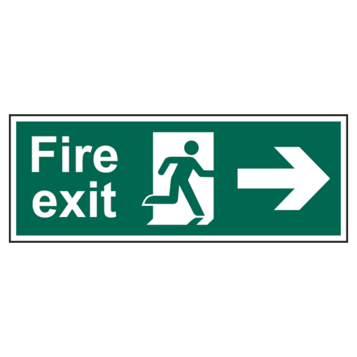 ASEC Fire Exit Arrow Direction Sign 400mm x 150mm - Right