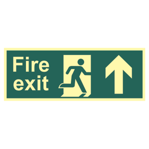 ASEC Photoluminescent Fire Exit Arrow Direction Sign 400mm x 150mm - Up