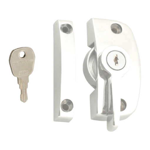 ASEC Window Pivot Lock - White Locking With 11.5mm Keep