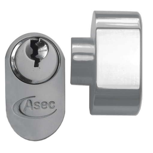 ASEC 5-Pin Oval Key & Turn Cylinder - 60mm 30/T30 (25/10/T25) KD NP