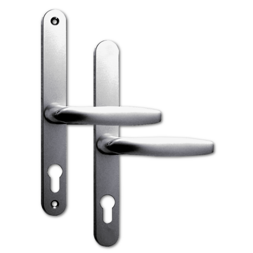 ASEC 68mm Lever UPVC Door Furniture No Snib - Polished Silver