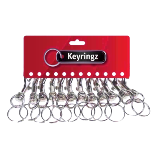 ASEC Metal Kamet Key Ring - Silver - Pack Of 12