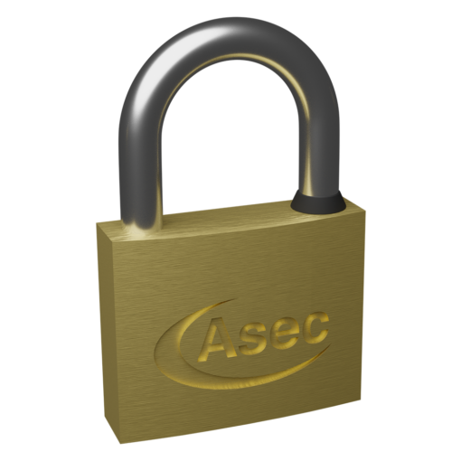 ASEC KD Open Shackle Brass Padlock - 45mm KD Visi