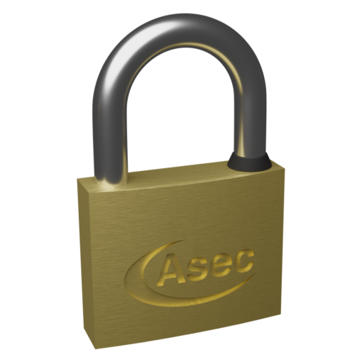 ASEC KA Open Shackle Brass Padlock - 50mm KA `N` Boxed