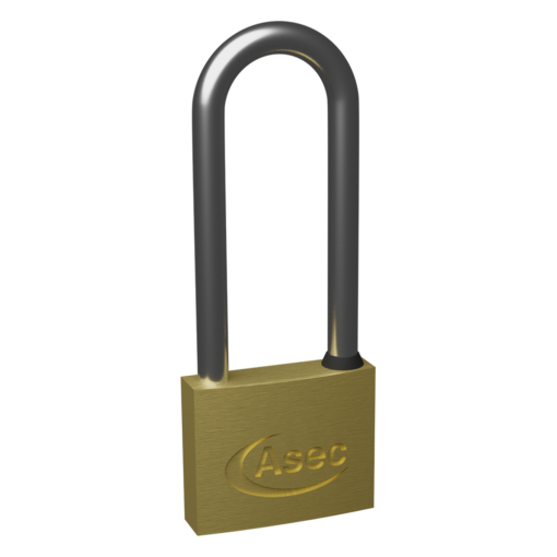 ASEC KD Long Shackle Brass Padlock - 50mm KD Visi