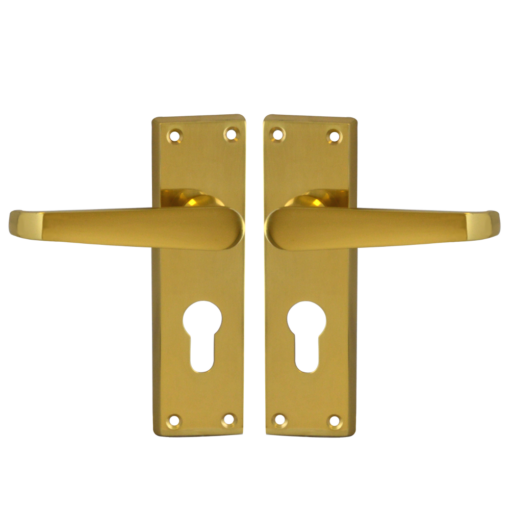 ASEC Victorian Plate Mounted Lever Furniture - PB Euro Lever Lock Visi