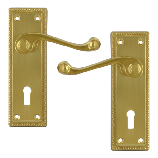 ASEC Georgian Plate Mounted Lever Furniture - PB Lever Lock Visi