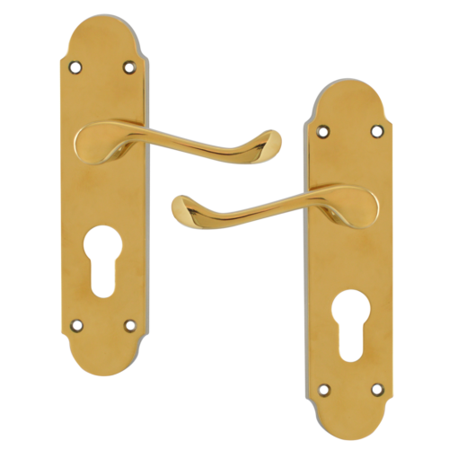 ASEC Oakley Plate Mounted Lever Furniture - PB Euro Lever Lock Visi