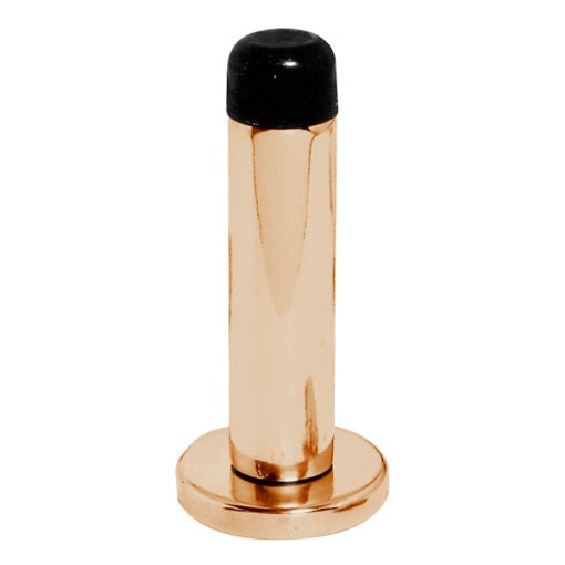 ASEC Wall Door Stop With Rose - 64mm Brass