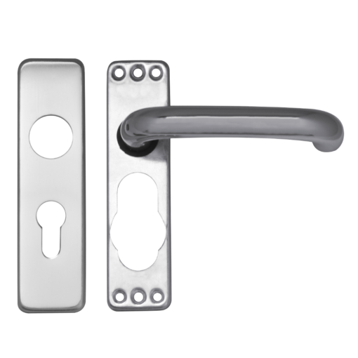 ASEC Plate Mounted Aluminium Lever Furniture - SAA Euro