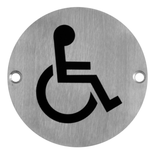 ASEC Stainless Steel Metal Toilet Door Sign - 76mm SSS `Disabled`