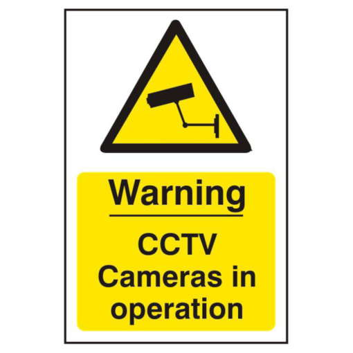 ASEC `Warning CCTV Cameras in Operation` 200mm x 300mm PVC Self Adhesive Sign - 1 Per Sheet