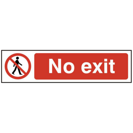 ASEC `No Exit` 200mm x 50mm PVC Self Adhesive Sign - 1 Per Sheet