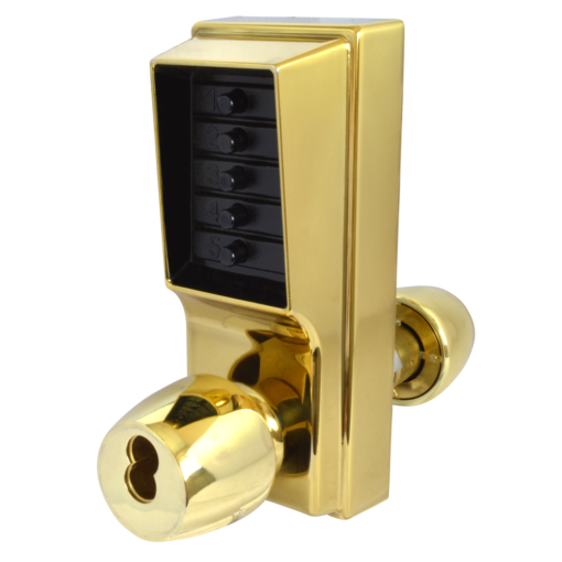 DORMAKABA Series 1000 1041B Knob Operated Digital Lock With Key Override & Passage Set - PB No Cylinder 1041B-03