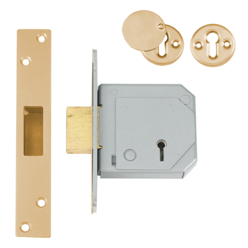 UNION C-Series 3G114E BS 5 Lever Deadlock - 67mm PB KD Visi