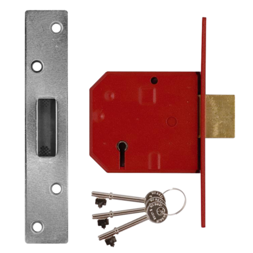 UNION 2134E BS 5 Lever Deadlock - 80mm SC KD Visi