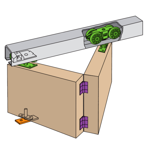 HENDERSON Husky Folding Track Sliding Door Gear - 2400mm