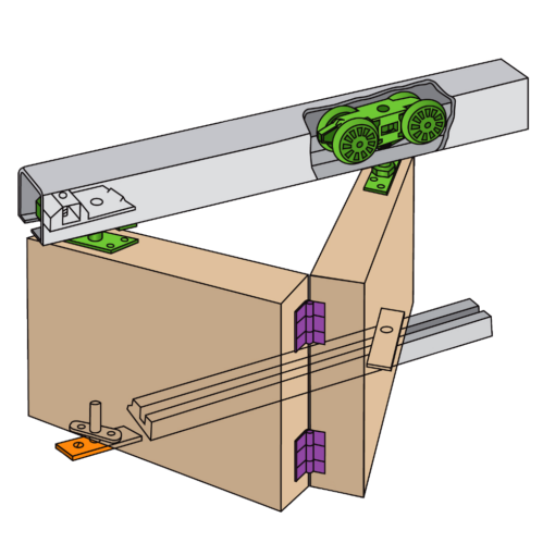 HENDERSON Husky Folding Track Sliding Door Gear - 1500mm