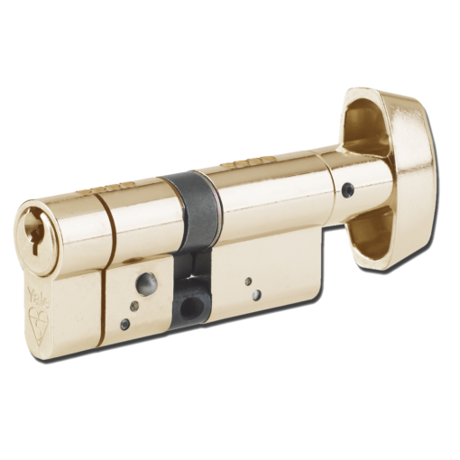 YALE Snap Resistant Euro Key & Turn Cylinder - 80mm 40/T40 (35/10/T35) KD PB Visi