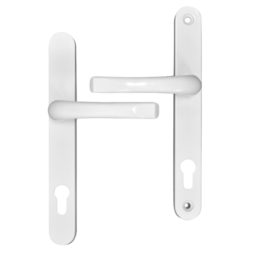 ASEC 92 Lever/Lever UPVC Furniture - 240mm Backplate - White Sprung