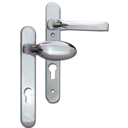 MILA Prolinea 92 Lever/Pad UPVC Furniture - 220mm Backplate - Chrome