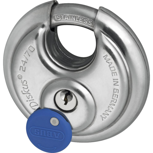 ABUS 24IB Series Stainless Steel Diskus Discus Padlock - 71mm KD 24IB/70 Boxed