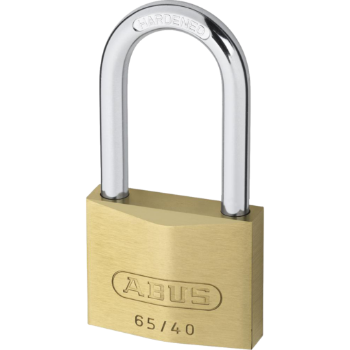 ABUS 65 Series Brass Long Shackle Padlock - 40mm KD 40mm Shackle 65/40HB40 Boxed