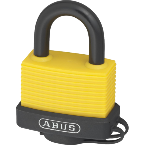 ABUS 70AL Series Aluminium Open Shackle Padlock - 53mm Yellow KA (6401) 70AL Boxed