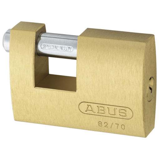 ABUS 82 Series Brass Sliding Shackle Shutter Padlock - 70mm KA (8514) 82/70 Boxed