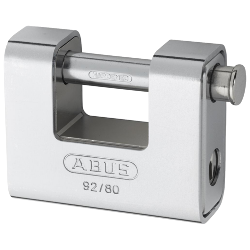 ABUS 92 Series Steel Clad Brass Sliding Shackle Shutter Padlock - 78mm KA (8522) 92/80 Boxed