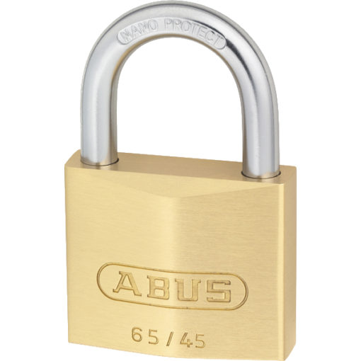 ABUS 65 Series Brass Open Shackle Padlock - 45mm KA (6454) 65/45 Boxed