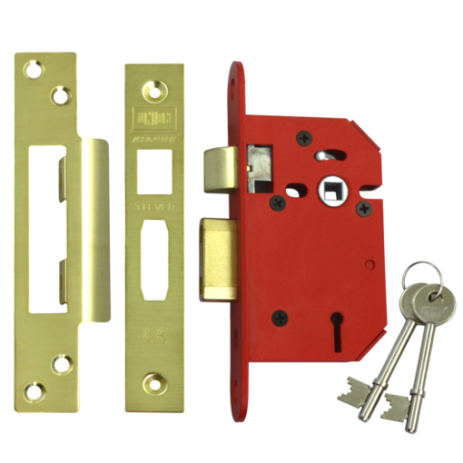 UNION J2203 StrongBOLT 3 Lever Sashlock - 64mm PB KD Boxed