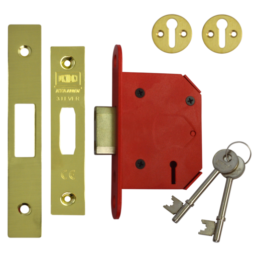 UNION J2103 StrongBOLT 3 Lever Deadlock - 64mm PB KD Boxed