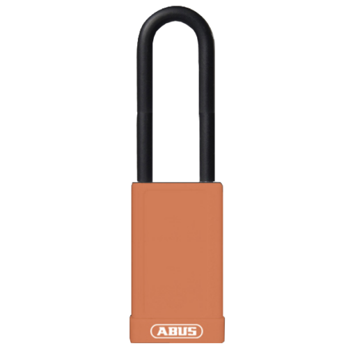 ABUS 74HB Series Long Shackle Lock Out Tag Out Coloured Aluminium Padlock - Orange